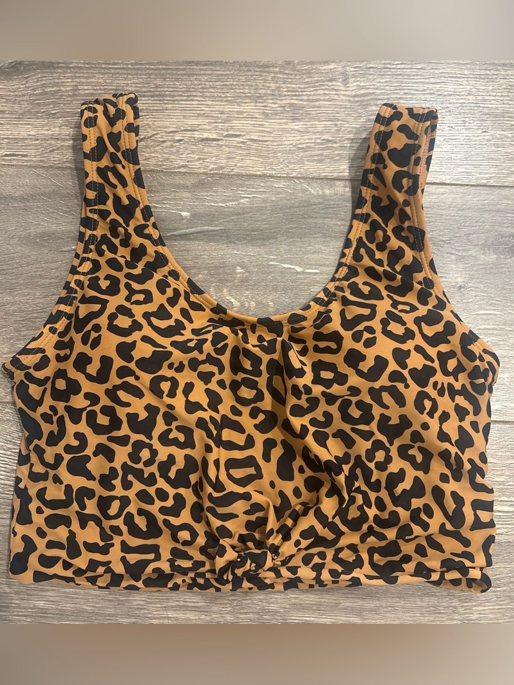 Leopard Print Bikini Swim Top
